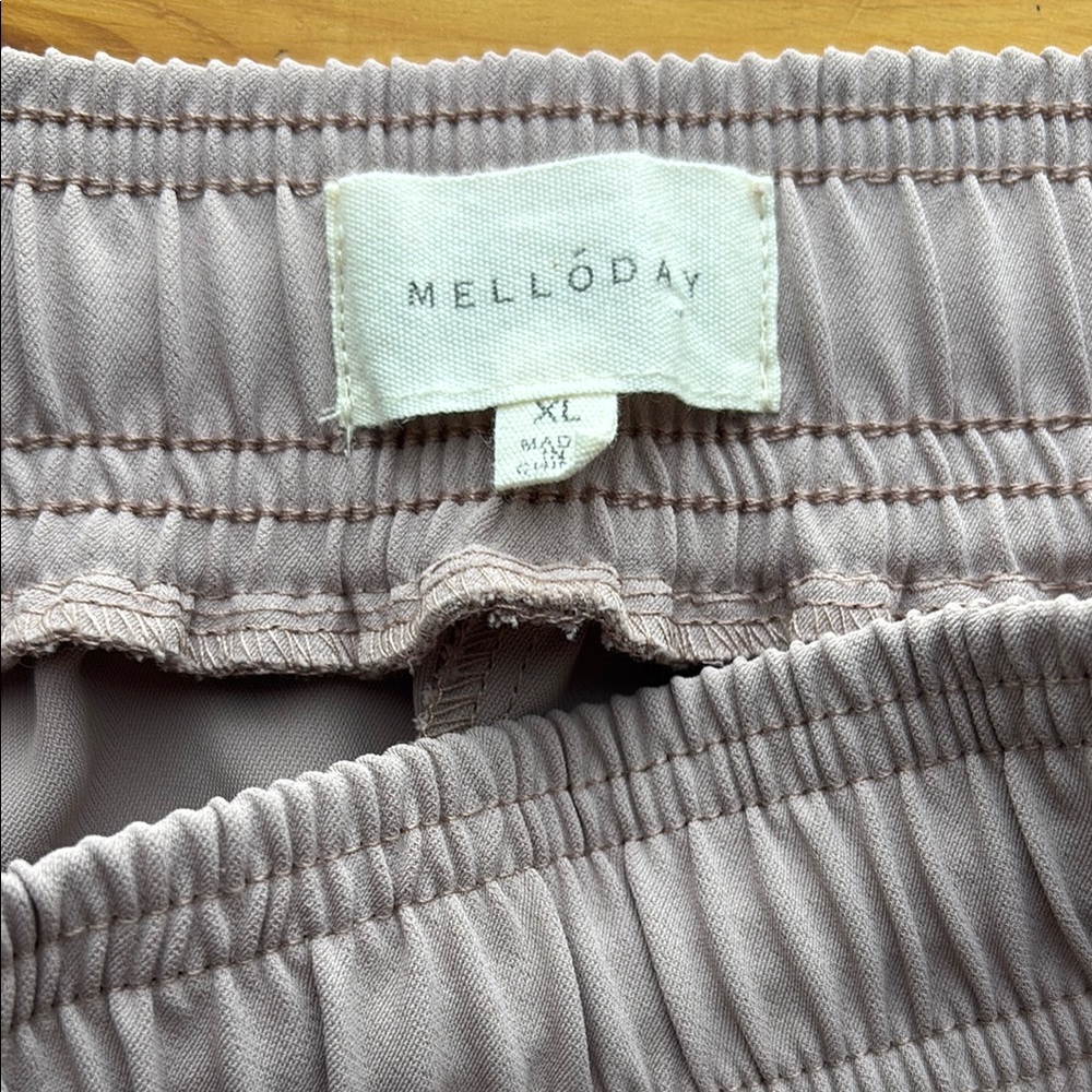MELLODAY Light Brown Elastic Waist Pants